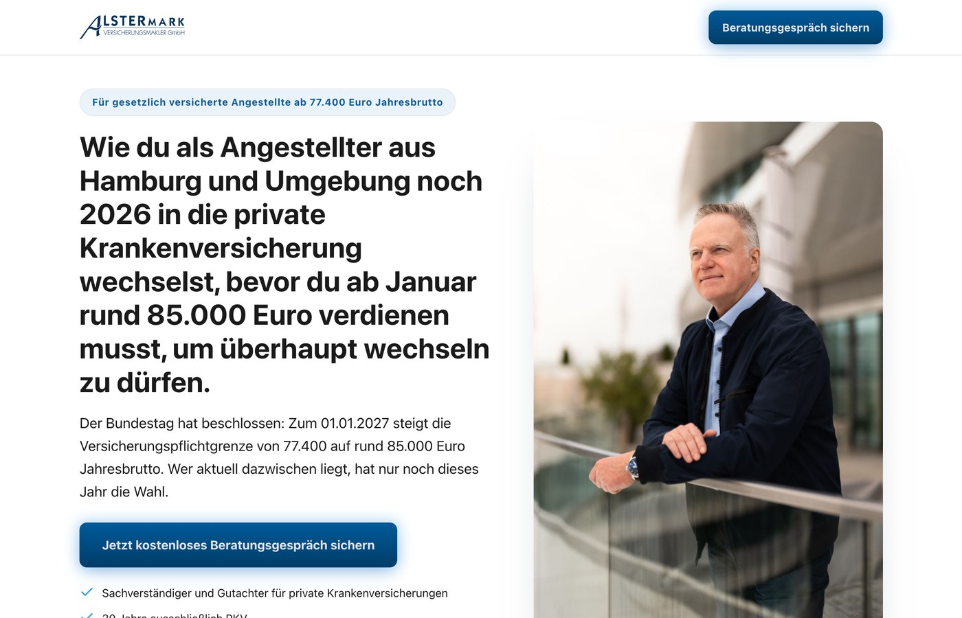 Website-Entwurf für eine PKV-Beratung